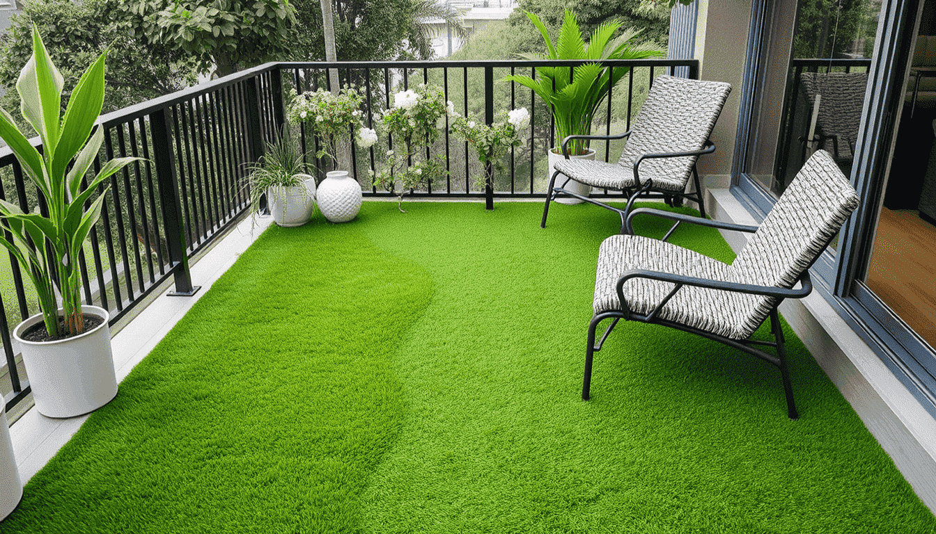 Best Natural green grass carpet for balcony