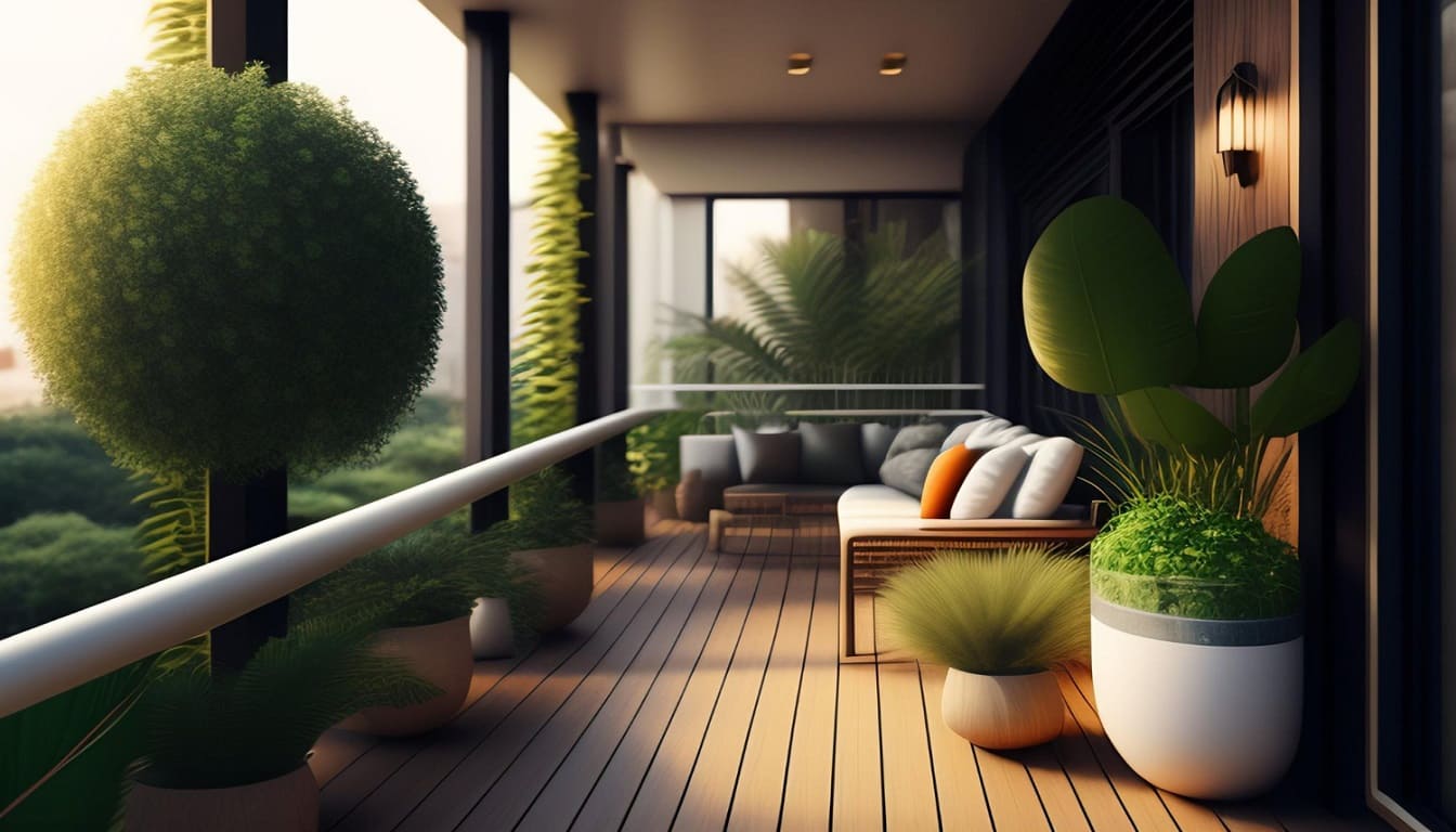 Natural green grass carpets for balcony