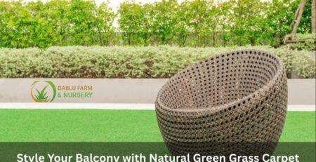 Style Your Balcony with Natural Green Grass Carpet