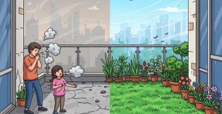 Natural Green Grass on Your Balcony: Delhi Pollution Solution