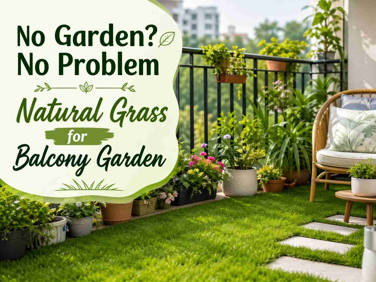Natural Grass for Balcony Garden Solutions No Space Issue
