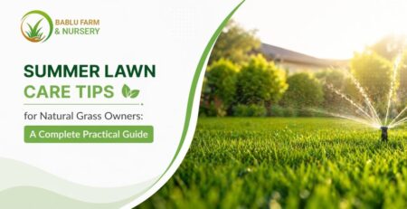 Summer lawn care tips for natural grass owners showing healthy green grass under sunlight
