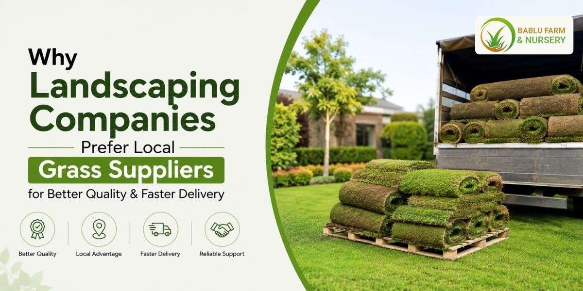 Landscaping companies choosing local grass suppliers for faster delivery, better quality natural grass, and efficient garden installation