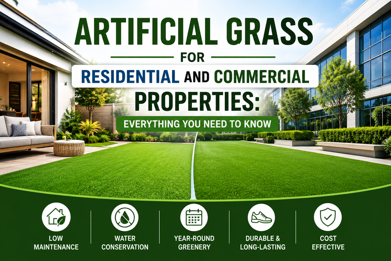 Artificial Grass for Residential and Commercial Properties: Everything You Need to Know